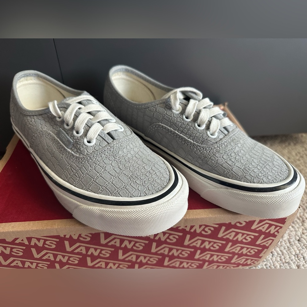 Grey Snakeskin Vans, women’s size 6.5